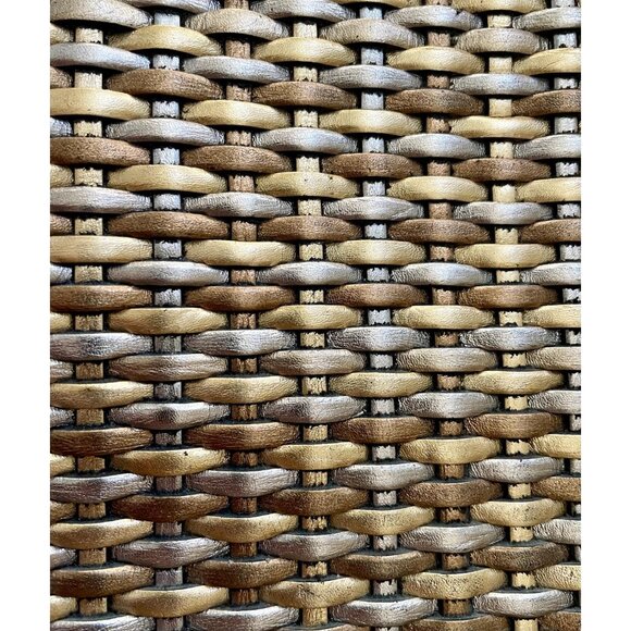 Nine West Gold and Silver Metallic Vintage Woven Purse, Shoulder Bag, Tote - Picture 3 of 10